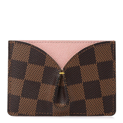 Louis Vuitton Damier Ebene Caissa Card Holder Rose Ballerine 1 of 8