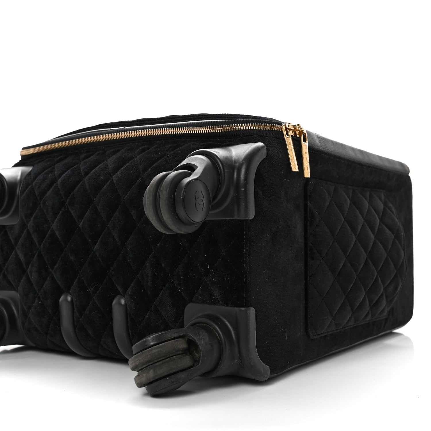 Chanel Suede Quilted Coco Case Trolley Black 8 of 12