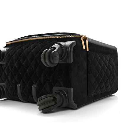 Chanel Suede Quilted Coco Case Trolley Black 8 of 12
