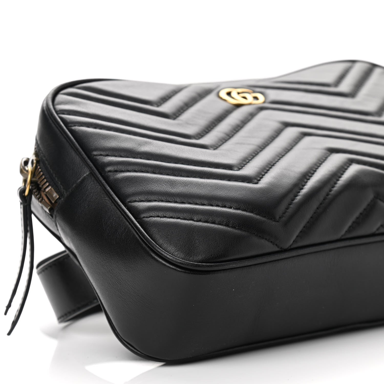 Gucci Calfskin Matelasse Mens GG Marmont Belt Bag 90 36 Black 9 of 11