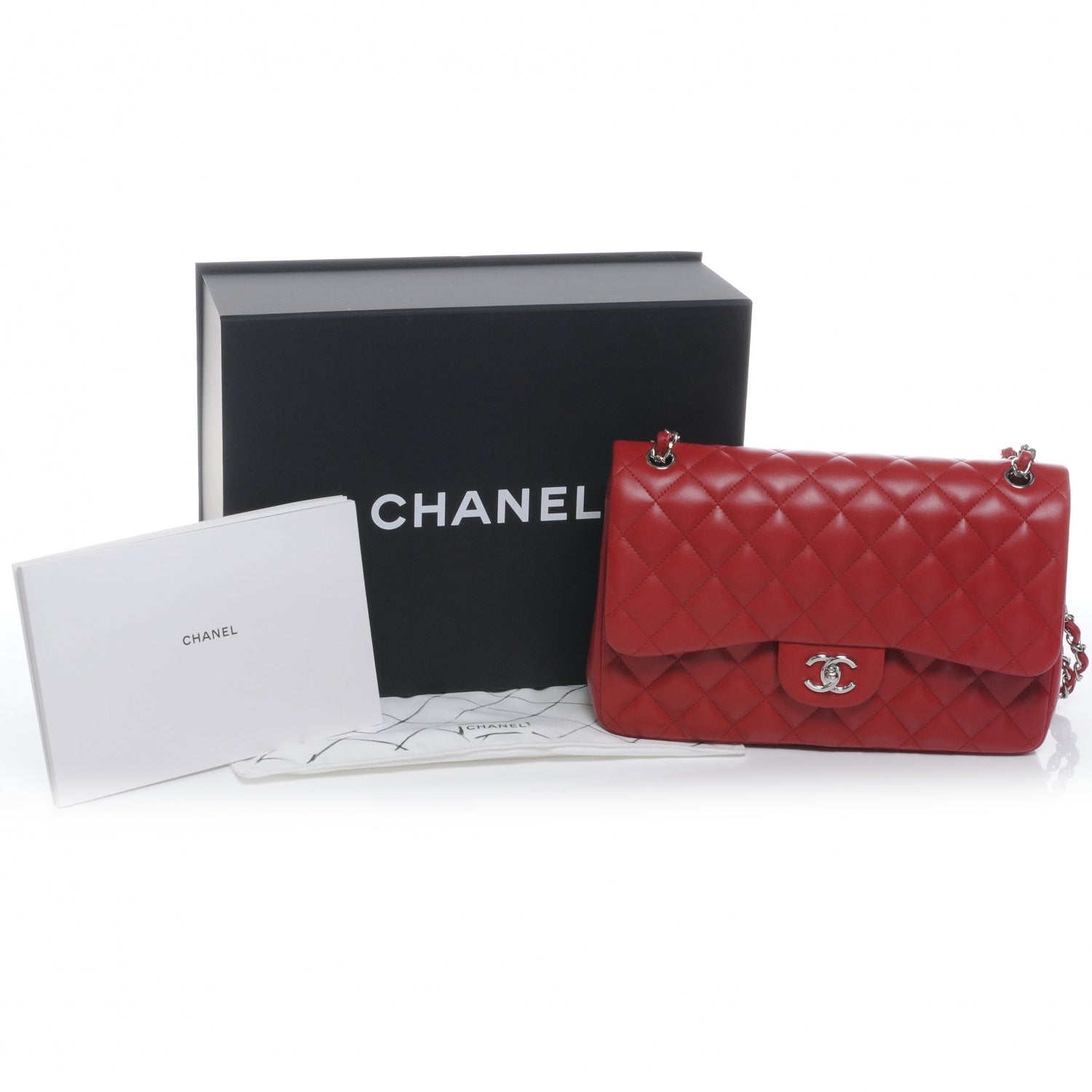 Chanel Lambskin Jumbo Double Flap Red 8 of 8