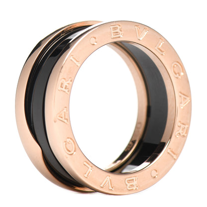 Bulgari 18K Rose Gold Black Ceramic B.Zero1 Two-Band Ring 50 5.25 4 of 5
