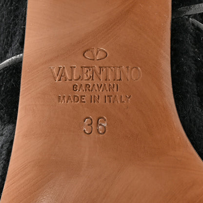 Valentino Garavani Toile Iconographe Calfskin Vlogo Knee High 30mm Boots 36 Black 6 of 11