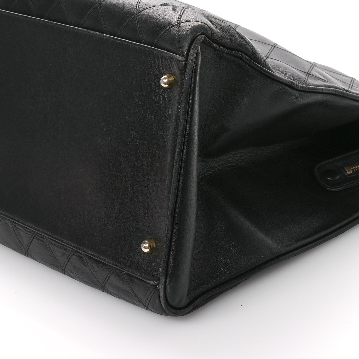 Calfskin Stitched XL Weekender Black