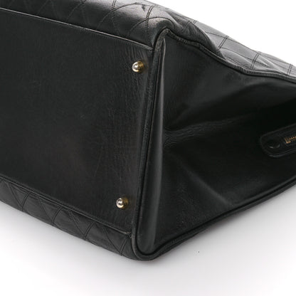 Chanel Calfskin Stitched XL Weekender Black 10 of 13
