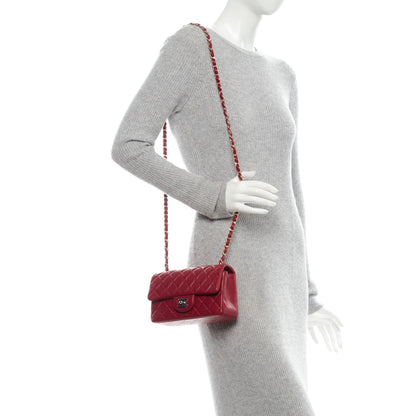 Chanel Lambskin Quilted Mini Rectangular Flap Red 2 of 8