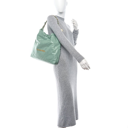 Chanel Shiny Calfskin Quilted Chanel 22 Light Green 2 of 13