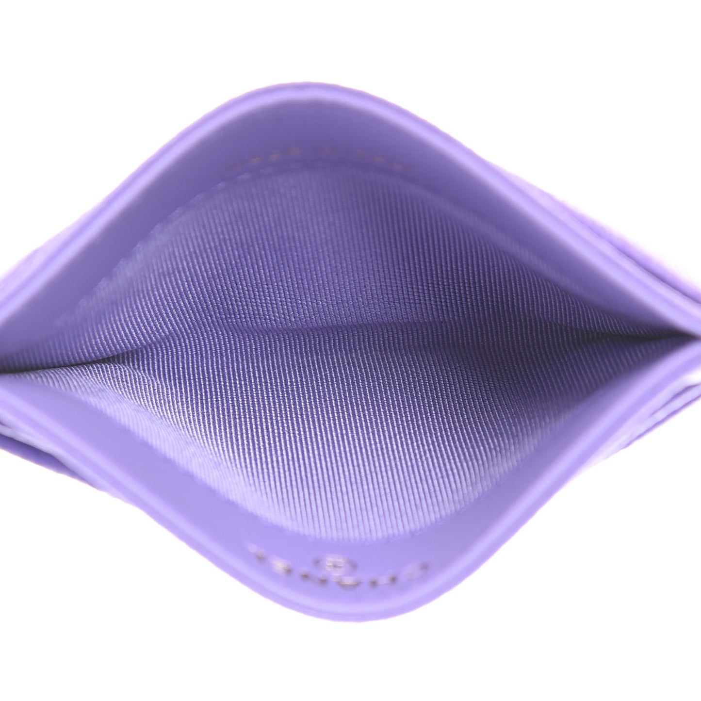 Caviar Quilted Card Holder Purple