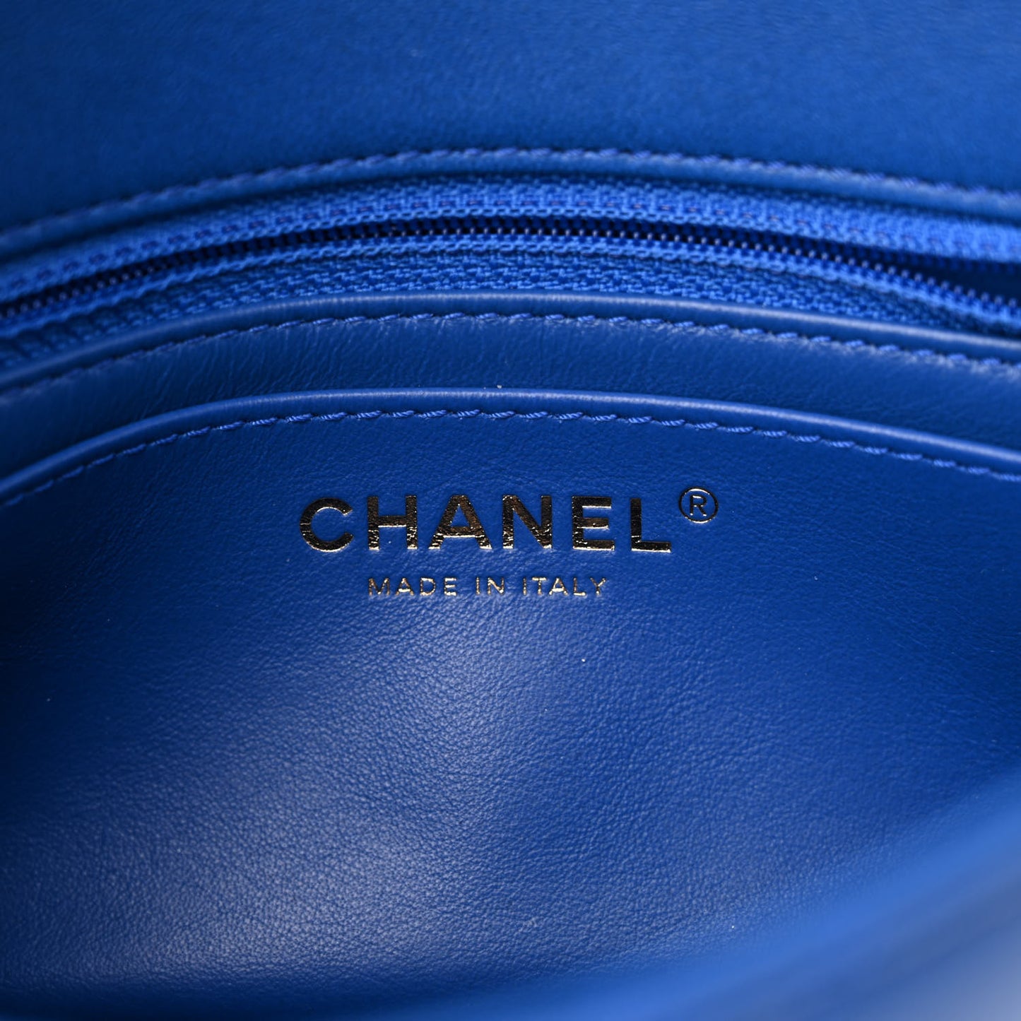 Lambskin Quilted Mini Pearl Crush Flap Blue