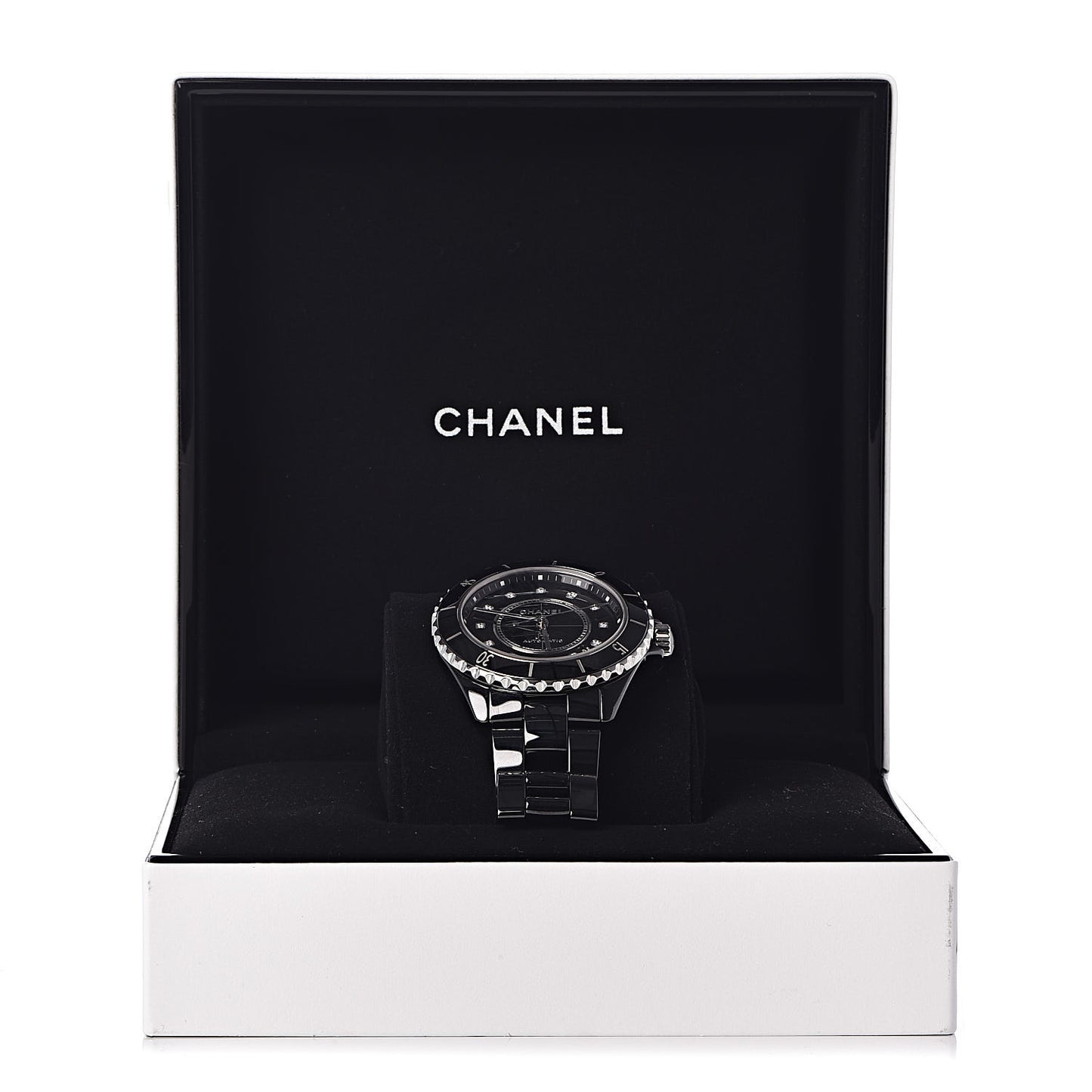 Stainless Steel Ceramic Diamond 38mm J12 Automatic Watch Black