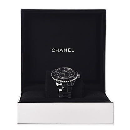Chanel Stainless Steel Ceramic Diamond 38mm J12 Automatic Watch Black 7 of 7