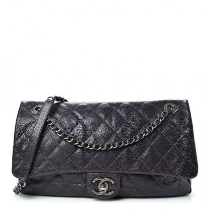 Chanel Iridescent Caviar Quilted Large Chic Flap Dark Purple 1 of 11
