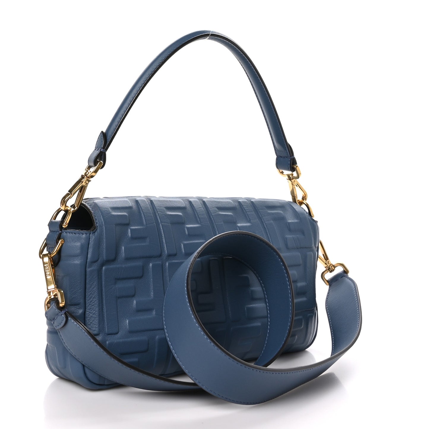 Nappa FF 1974 Embossed Baguette Mirto