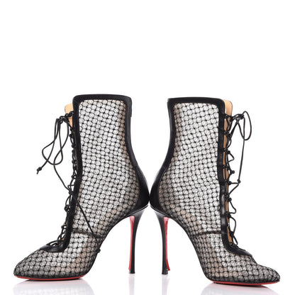 Christian Louboutin Nappa Fishnet Lace Hotero 100 Ankle Boots 39.5 Black 7 of 11