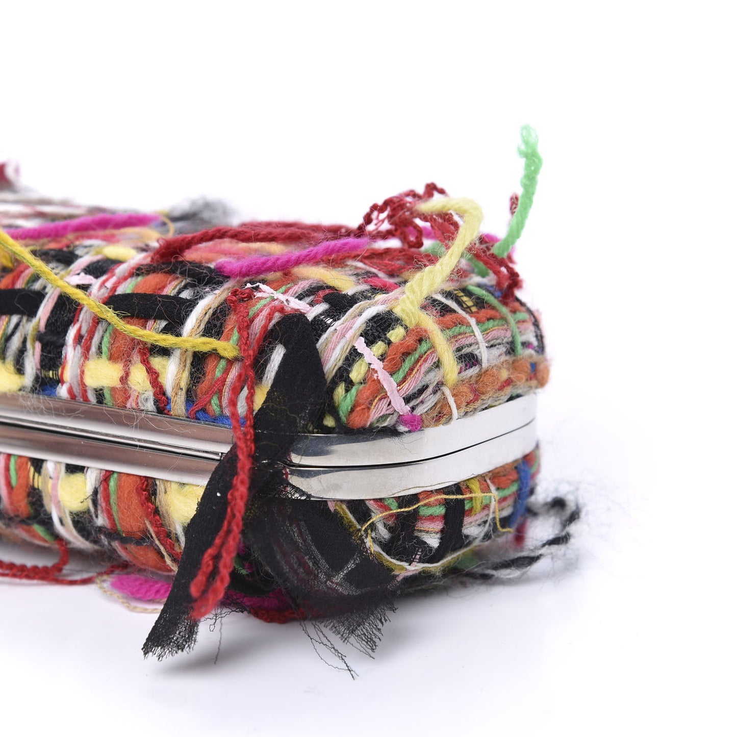 Tweed Wishing Tree Skull Knuckle Box Clutch Multicolor