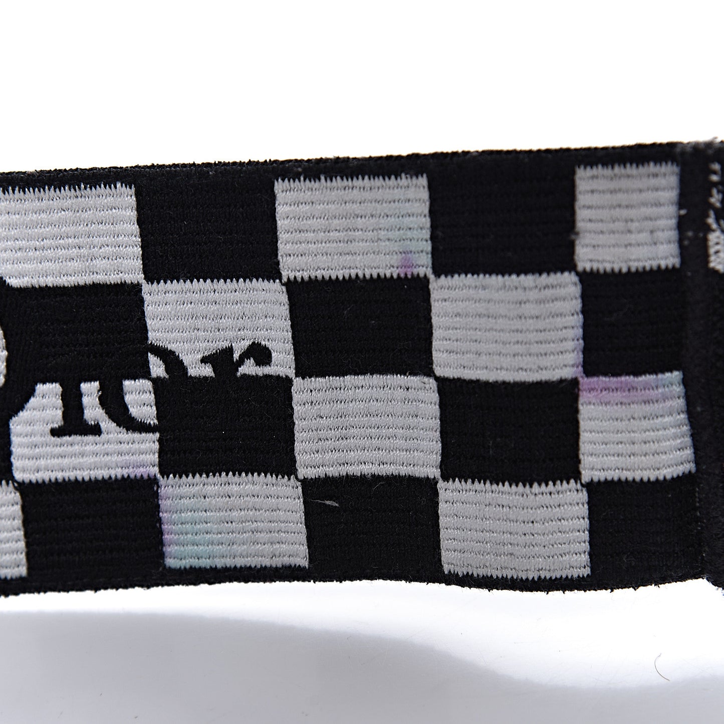 Canvas Embroidered Shoulder Strap Black White