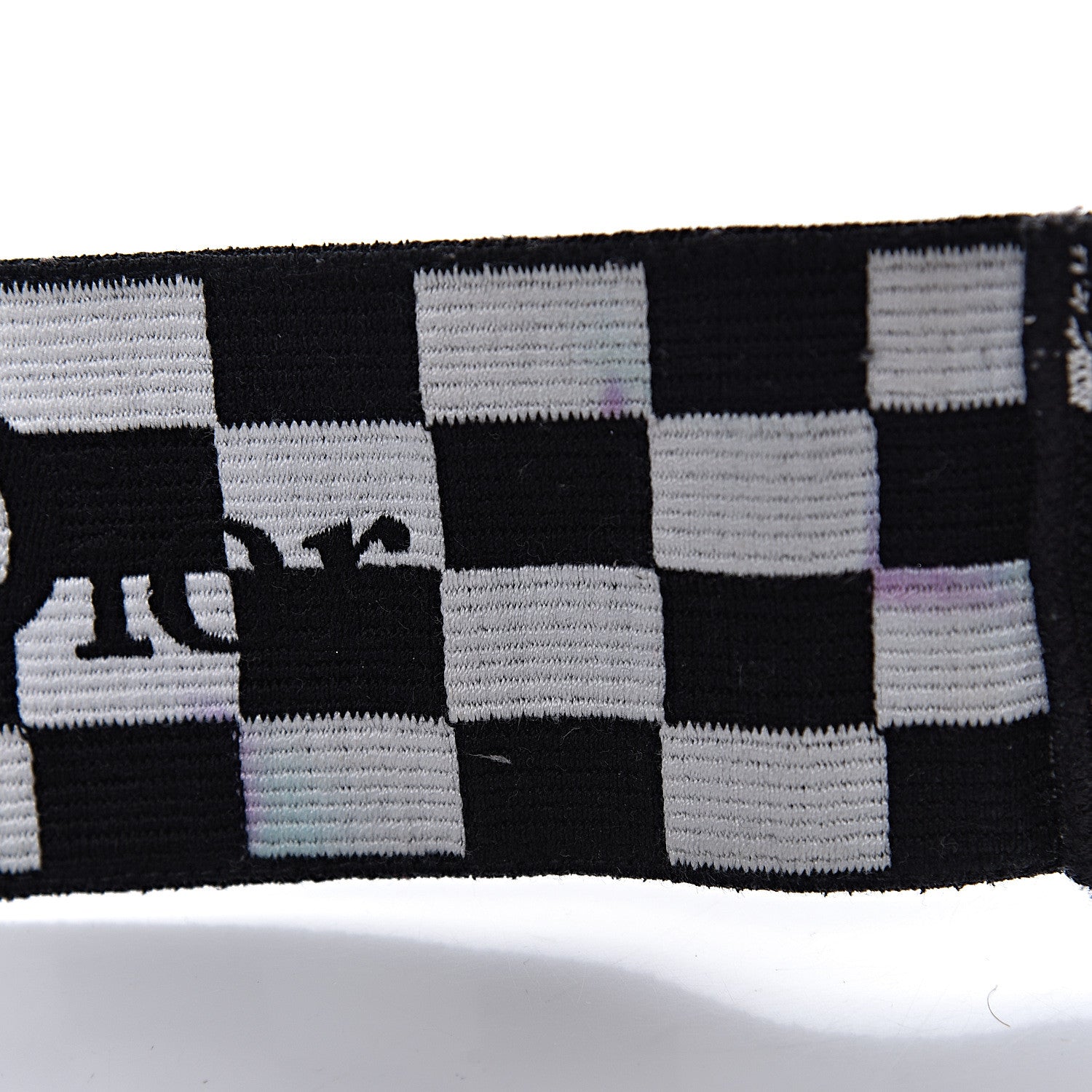 Christian Dior Canvas Embroidered Shoulder Strap Black White 4 of 11