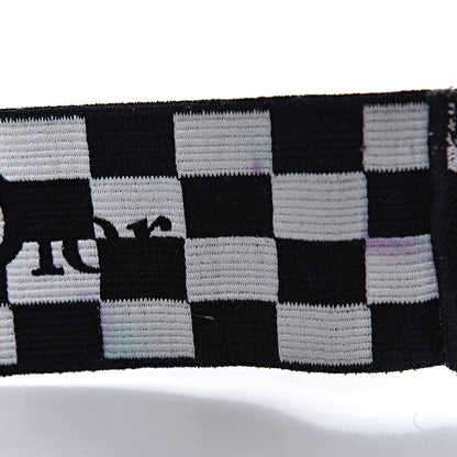 Christian Dior Canvas Embroidered Shoulder Strap Black White 4 of 11