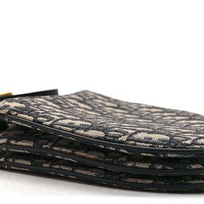 Christian Dior Oblique Saddle Pouch With Strap Navy Blue 11 of 12