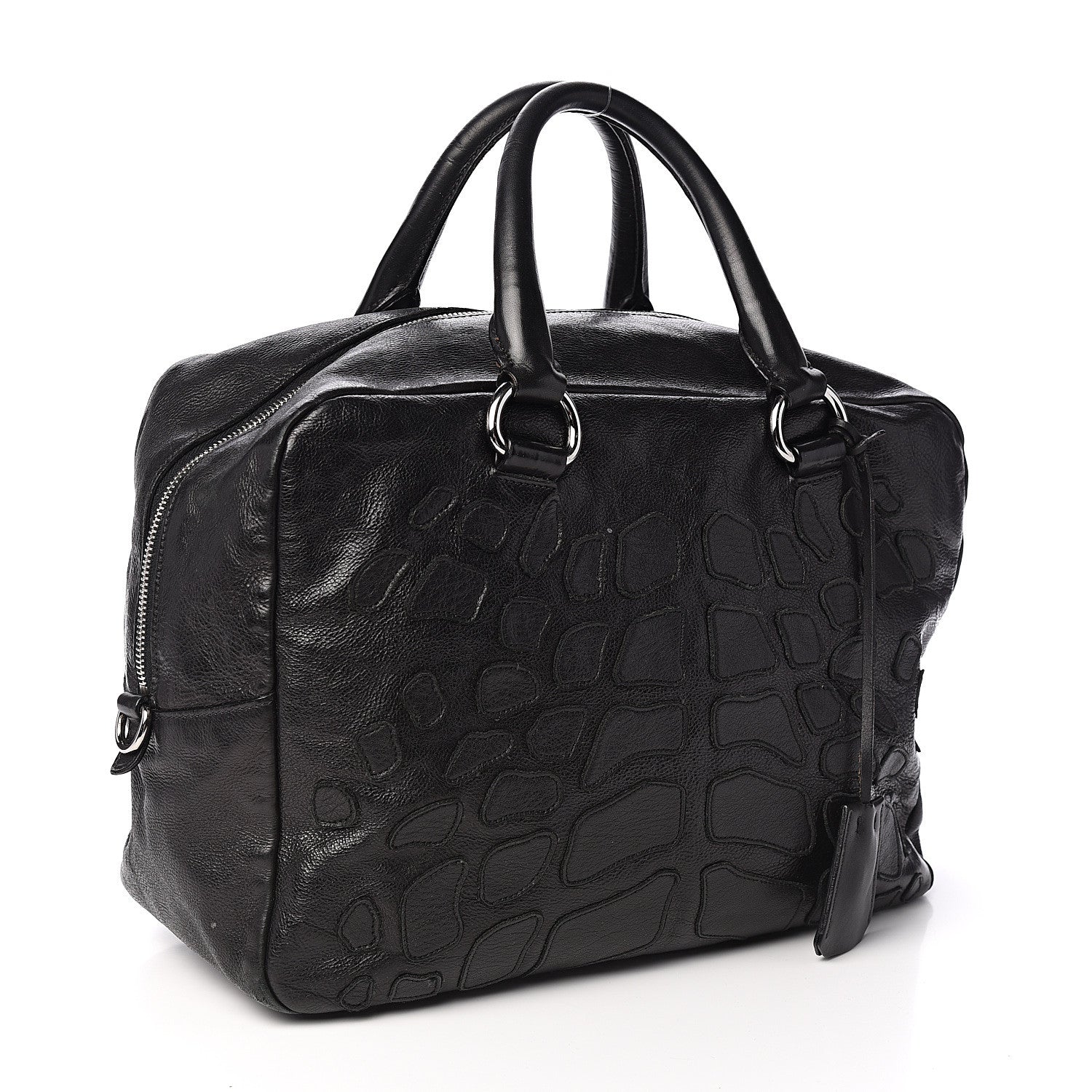 Prada Cervo Shine Bauletto Black 2 of 12