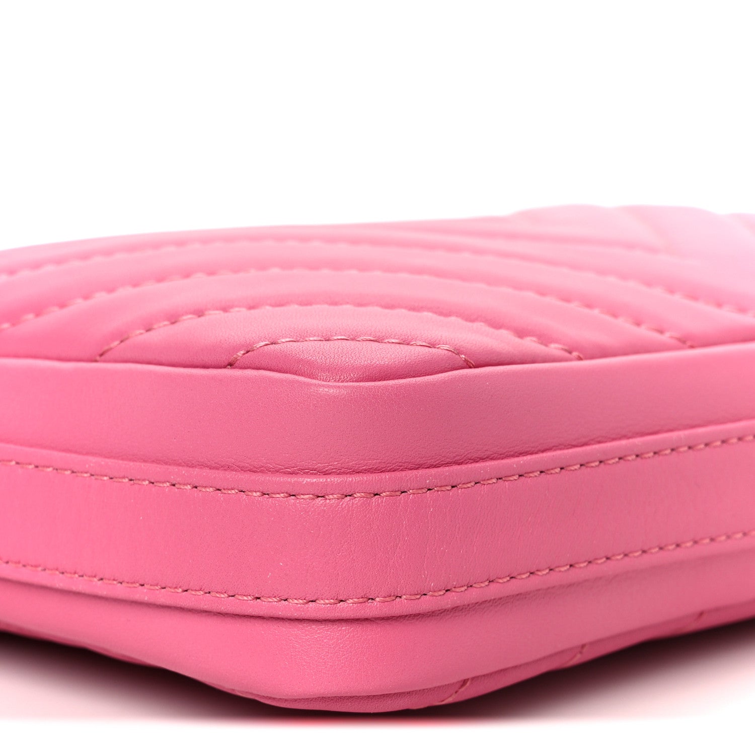 Chanel Lambskin Chevron Quilted Small Promenade Camera Case Pink 9 of 11
