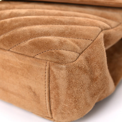 Saint Laurent Suede Matelasse Chevron Monogram Medium College Bag Cinnamon 8 of 22