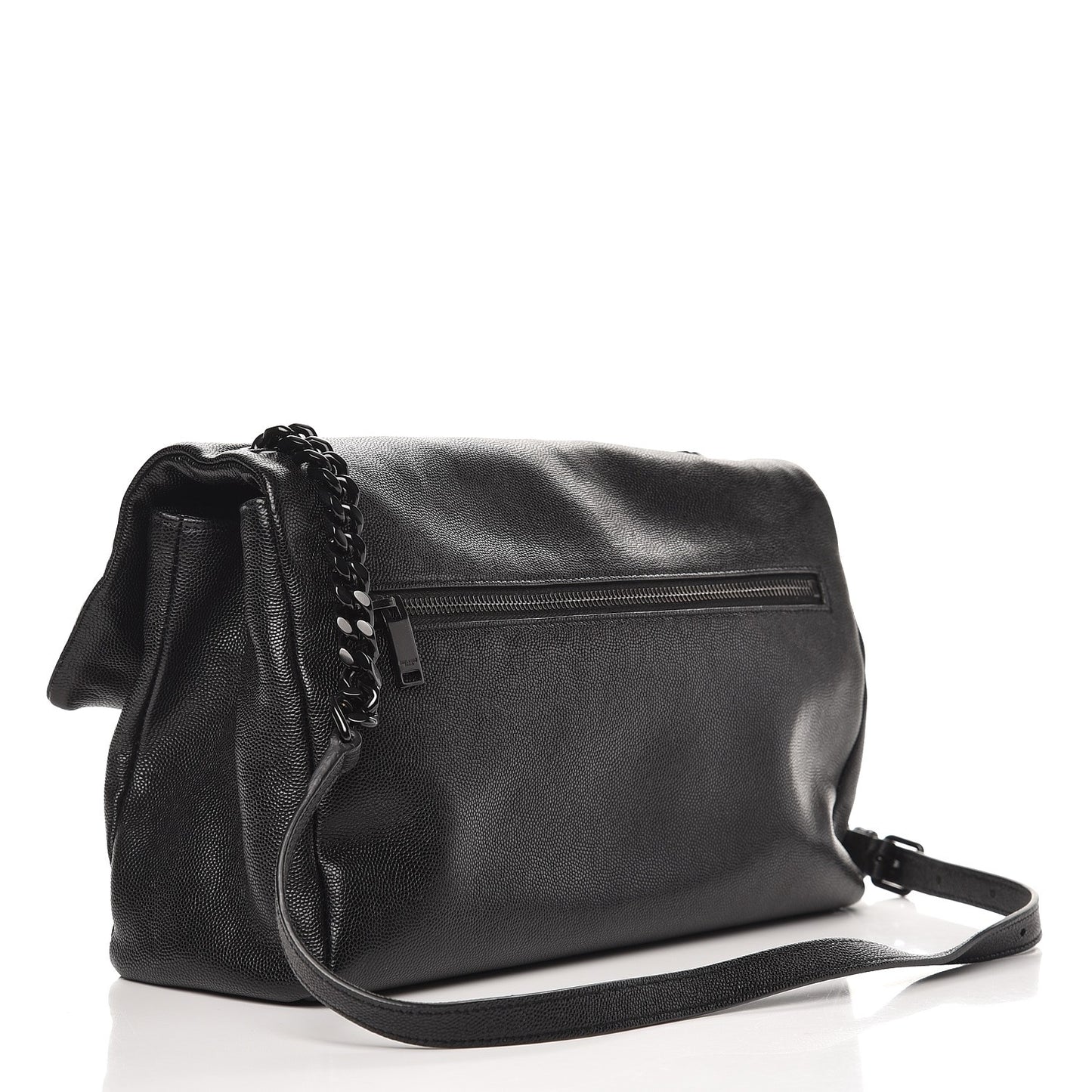 Grain De Poudre Medium West Hollywood Monogram Fold-Over Black