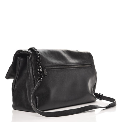 Saint Laurent Grain De Poudre Medium West Hollywood Monogram Fold-Over Black 4 of 12
