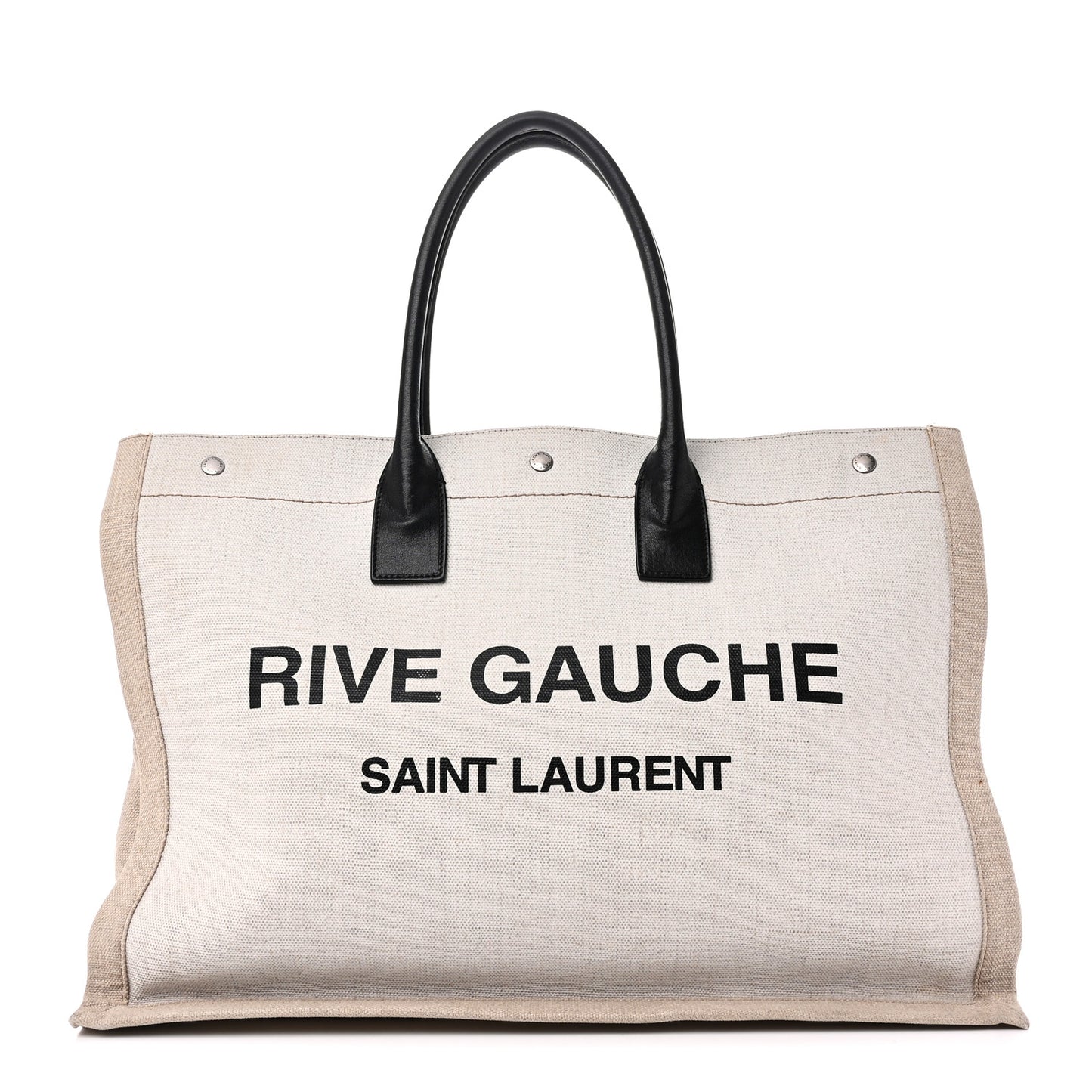 Linen Calfskin Rive Gauche Tote Greggio Natural