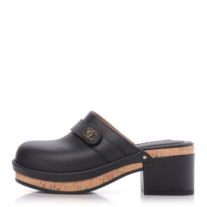 Chanel Calfskin CC Turn Lock Clogs 35 Black 1 of 12