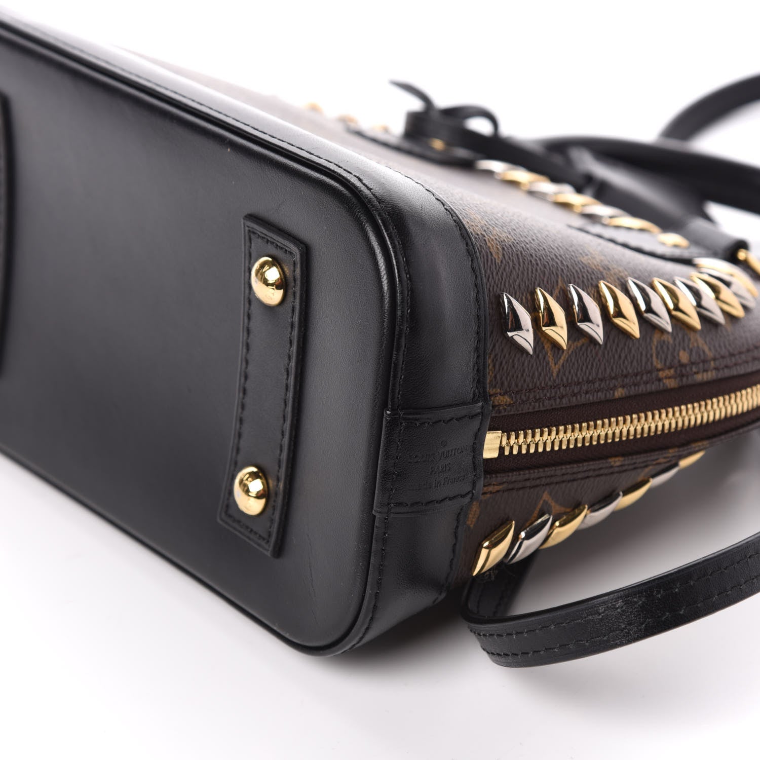 Louis Vuitton Monogram Macassar Studded Alma BB 7 of 8