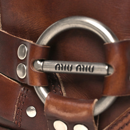 Miu Miu Calfskin Harness Boots 37 Sienna 10 of 12