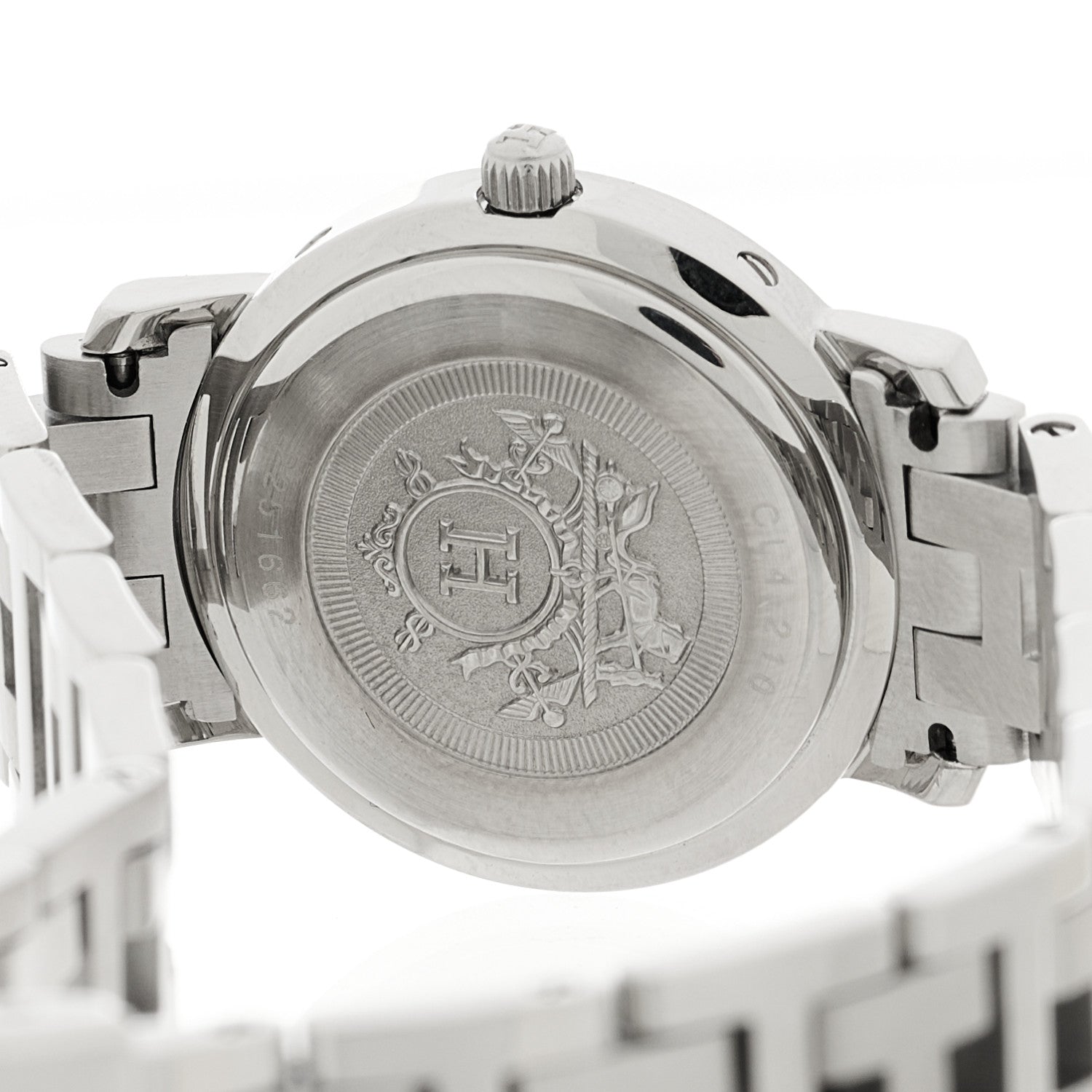Hermes Stainless Steel 24mm Clipper Quartz Watch Black 4 of 4