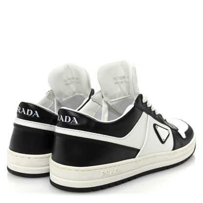 Prada Vitello Sport Spazzolato Rois Triangle Logo Womens Downtown Low Top 30mm Sneakers 39.5 White Black 4 of 10