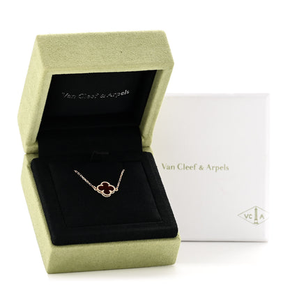 Van Cleef & Arpels 18K Rose Gold Carnelian Sweet Alhambra Bracelet 5 of 5