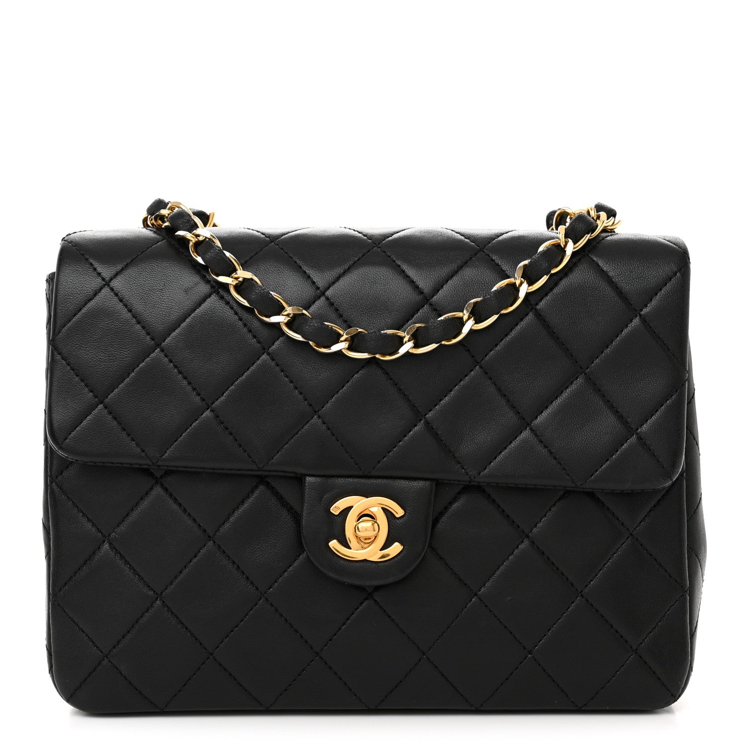 Chanel Lambskin Quilted Mini Square Flap Bag Black 1 of 17