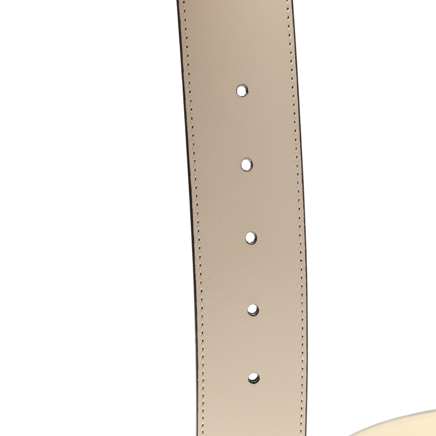 Gucci Plutone Calfskin Palladium Double G 40mm Belt 80 32 Mystic White 4 of 5
