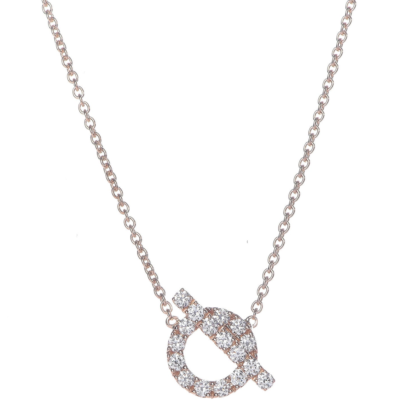 18K Rose Gold Diamond Finesse Pendant Necklace