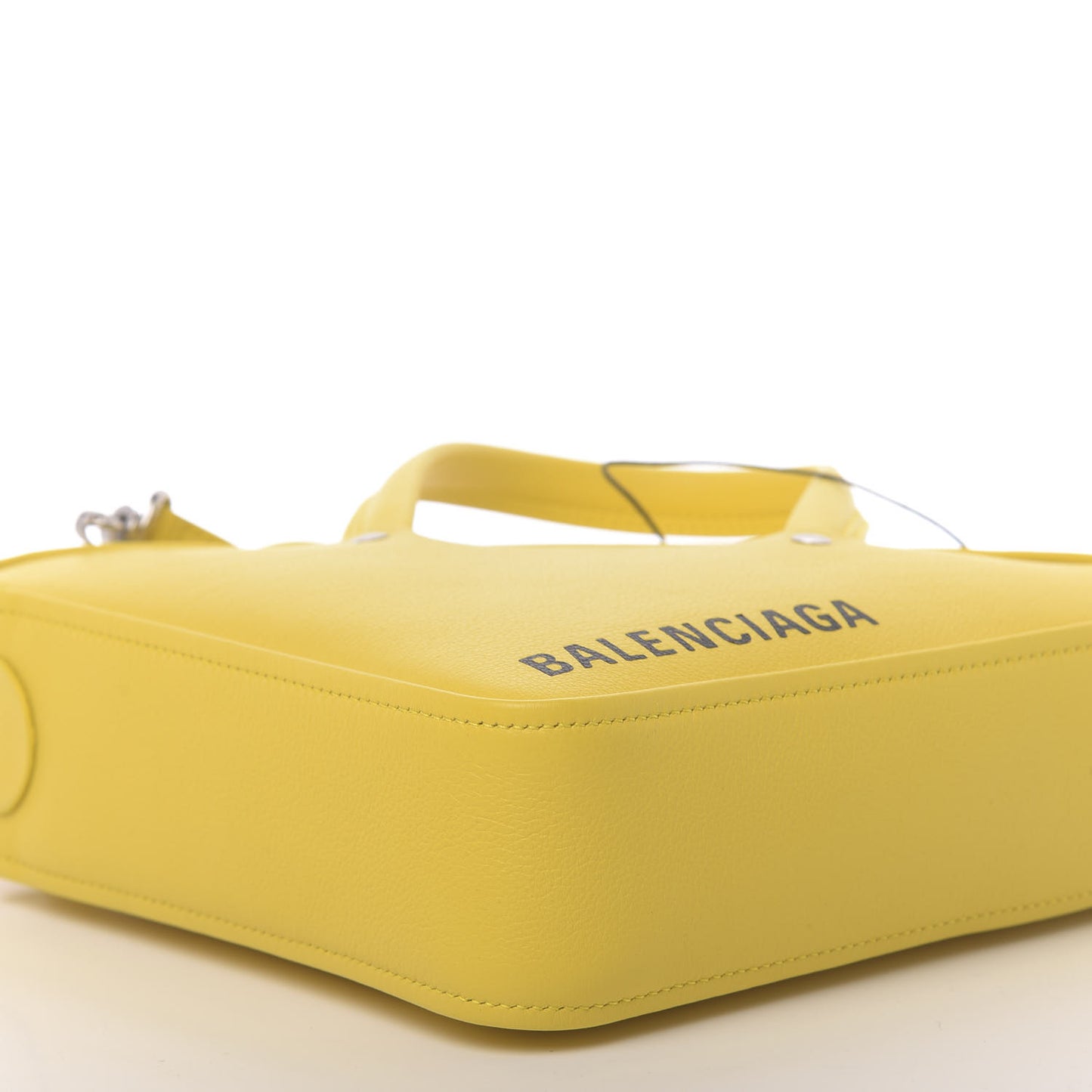 Shiny Day Calfskin Logo XS Triangle Duffle Jaune Black