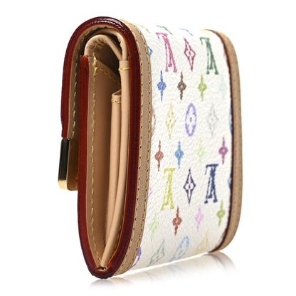 Louis Vuitton Monogram Multicolor Porte-Monnaie Plat Coin Purse White 3 of 7
