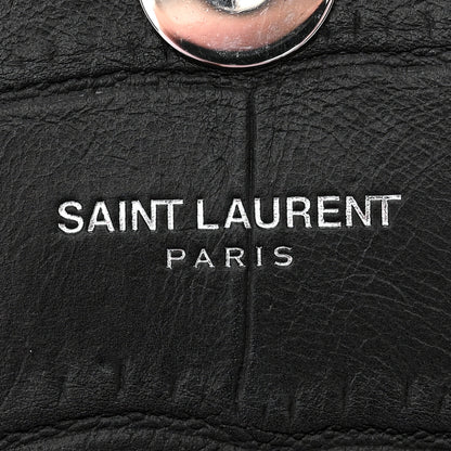 Saint Laurent Calfskin Crocodile Embossed Small Classic Monogram Kate Tassel Satchel Black 6 of 9