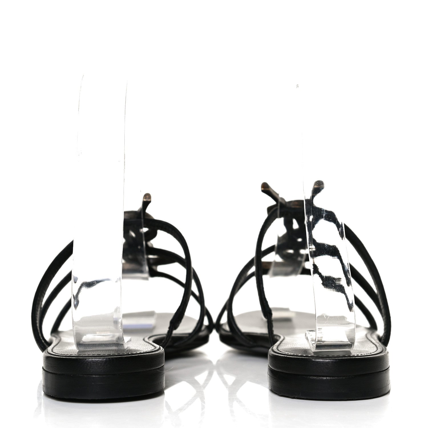 Saint Laurent Calfskin Monogram Sandals 36 Black 6 of 11