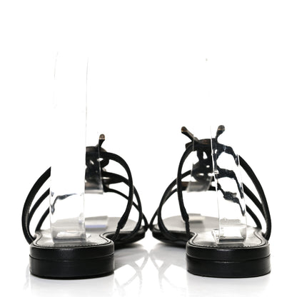 Saint Laurent Calfskin Monogram Sandals 36 Black 6 of 11