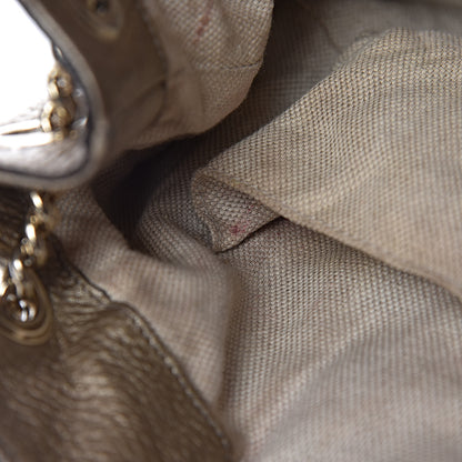 Gucci Metallic Pebbled Calfskin Medium Soho Chain Shoulder Bag Golden Beige 10 of 25