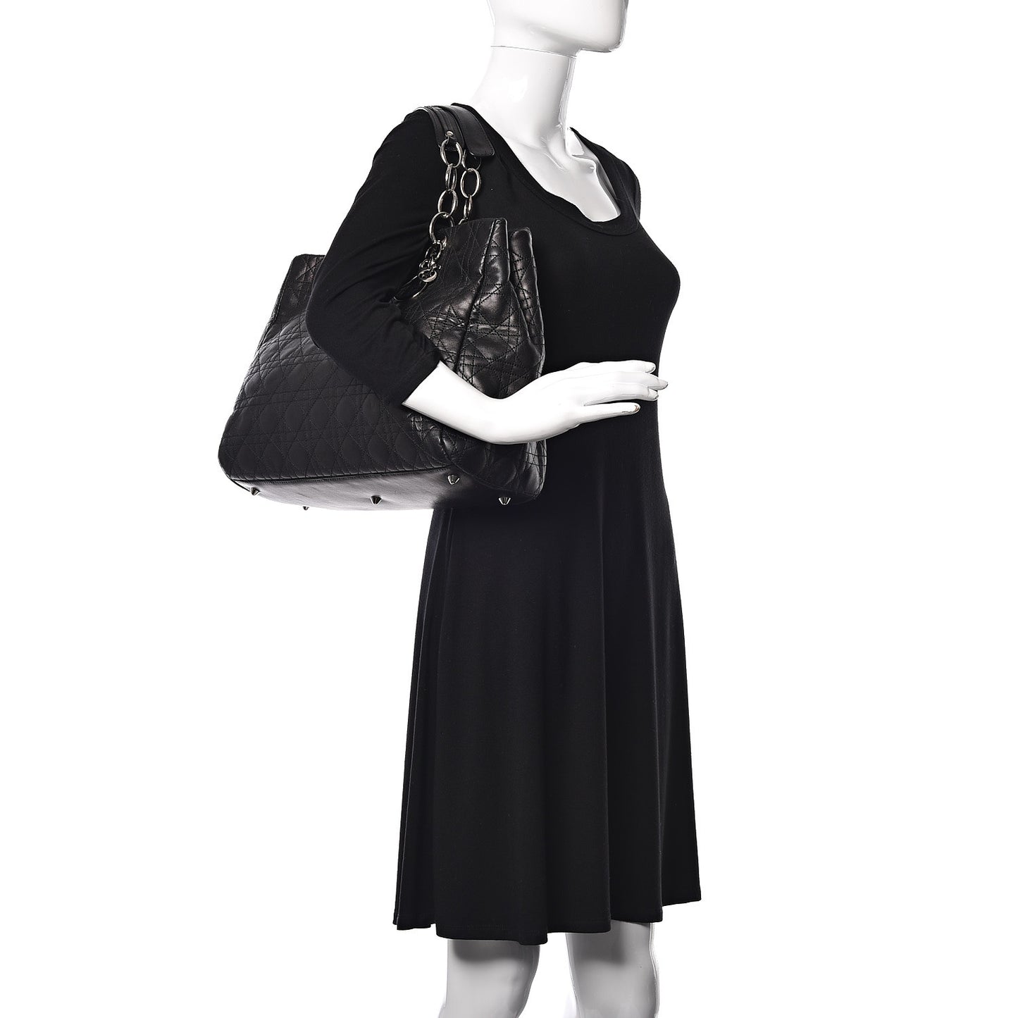 Lambskin Cannage Large Dior Soft Shopping Tote Black