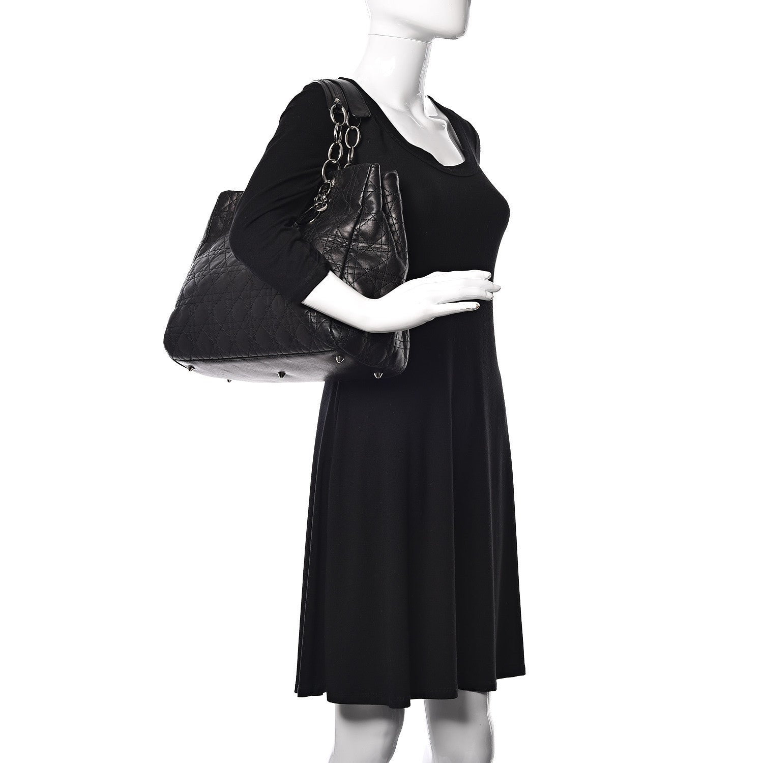 Christian Dior Lambskin Cannage Large Dior Soft Shopping Tote Black 2 of 20