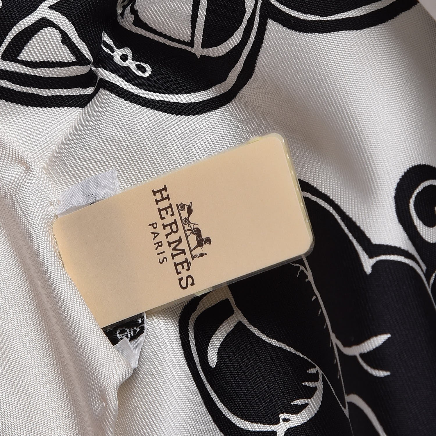 Hermes Silk Serio Ludere Scarf 90 White Black 6 of 6