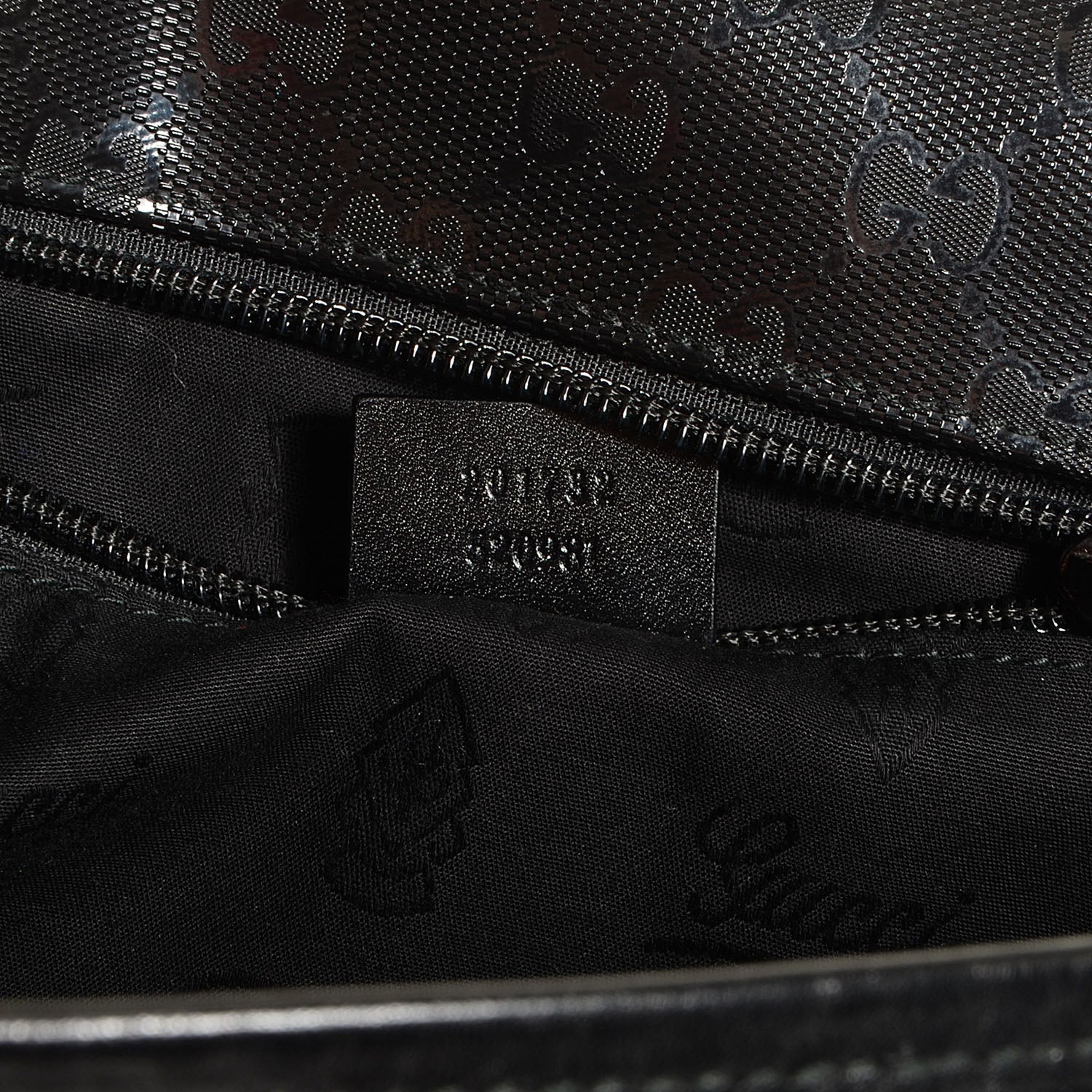 Gucci Imprime Monogram Medium Double Buckle Flap Messenger Bag Black 7 of 9