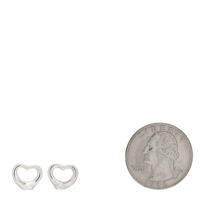 Tiffany Sterling Silver 11mm Elsa Peretti Open Heart Earrings 2 of 4
