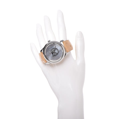 Gucci Stainless Steel Ostrich Mother of Pearl 38mm G-Timeless Cat Automatic Watch 2 of 8